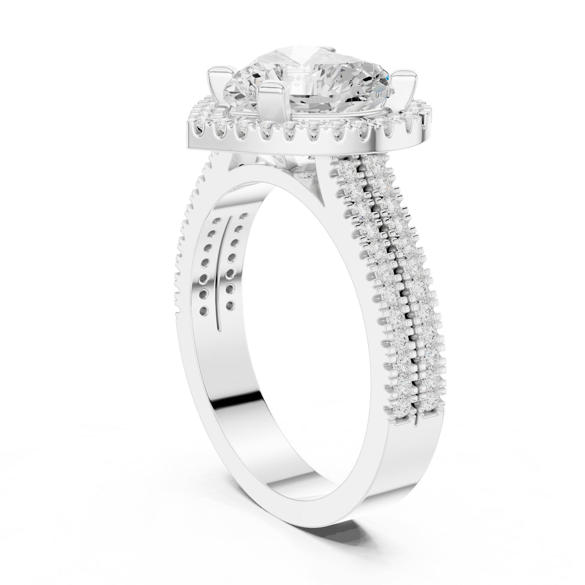 Heart Halo Lab Grown Diamond Engagement Ring