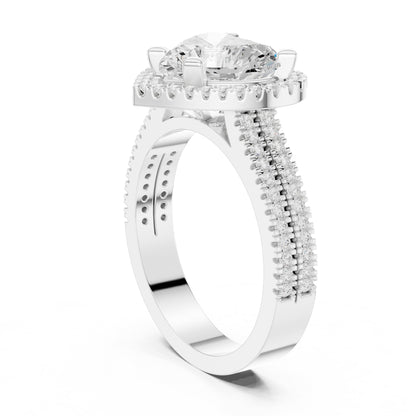 Heart Halo Lab Grown Diamond Engagement Ring