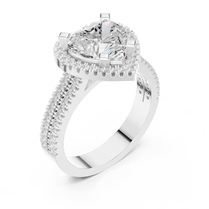 Heart Halo Lab Grown Diamond Engagement Ring