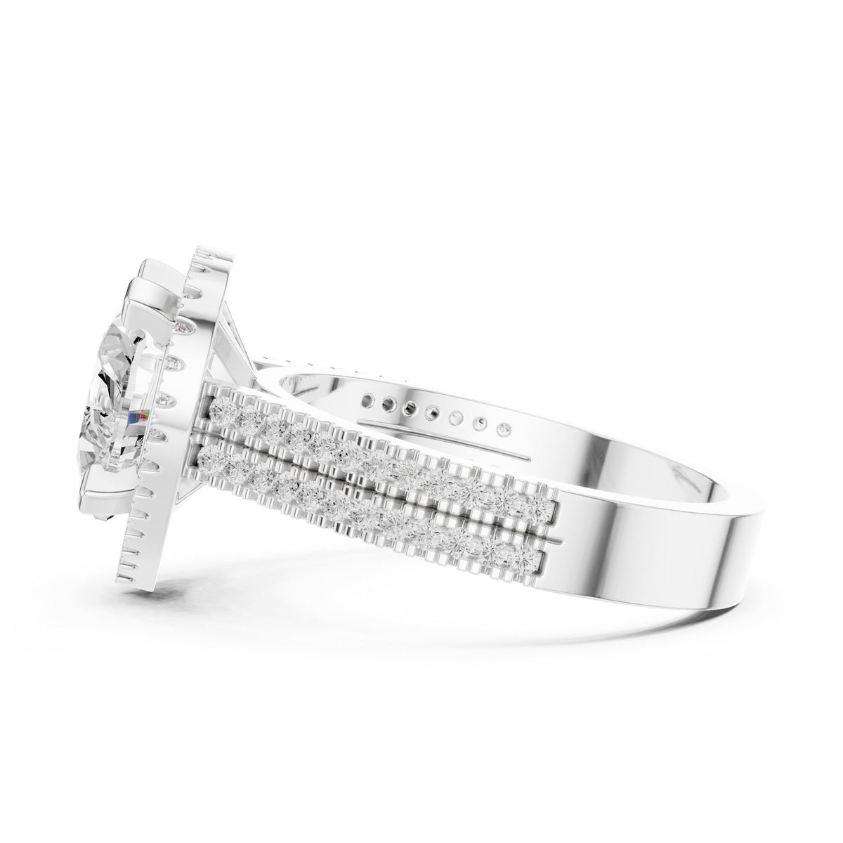 Heart Halo Lab Grown Diamond Engagement Ring