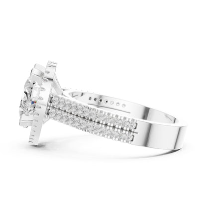 Heart Halo Lab Grown Diamond Engagement Ring