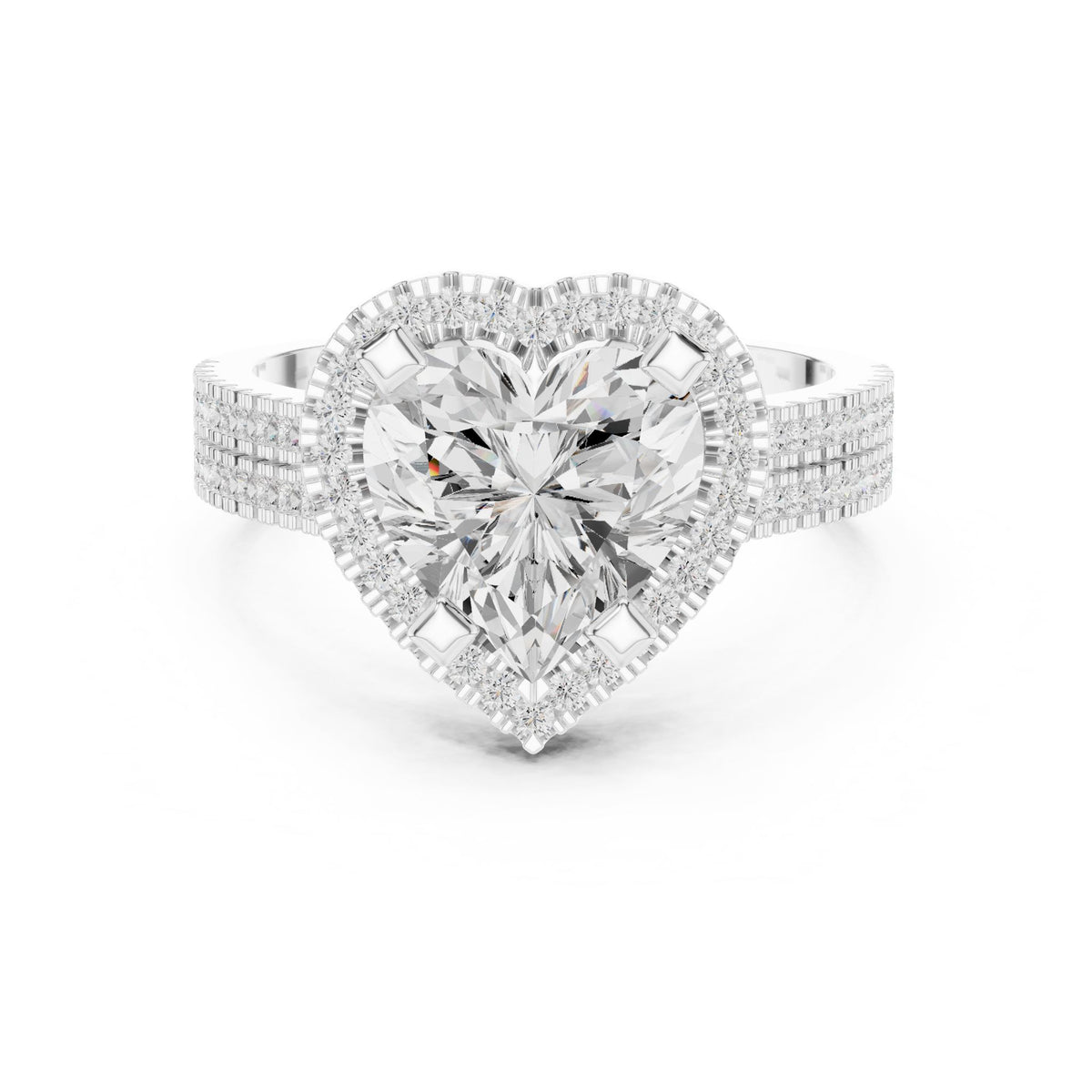 Heart Halo Lab Grown Diamond Engagement Ring