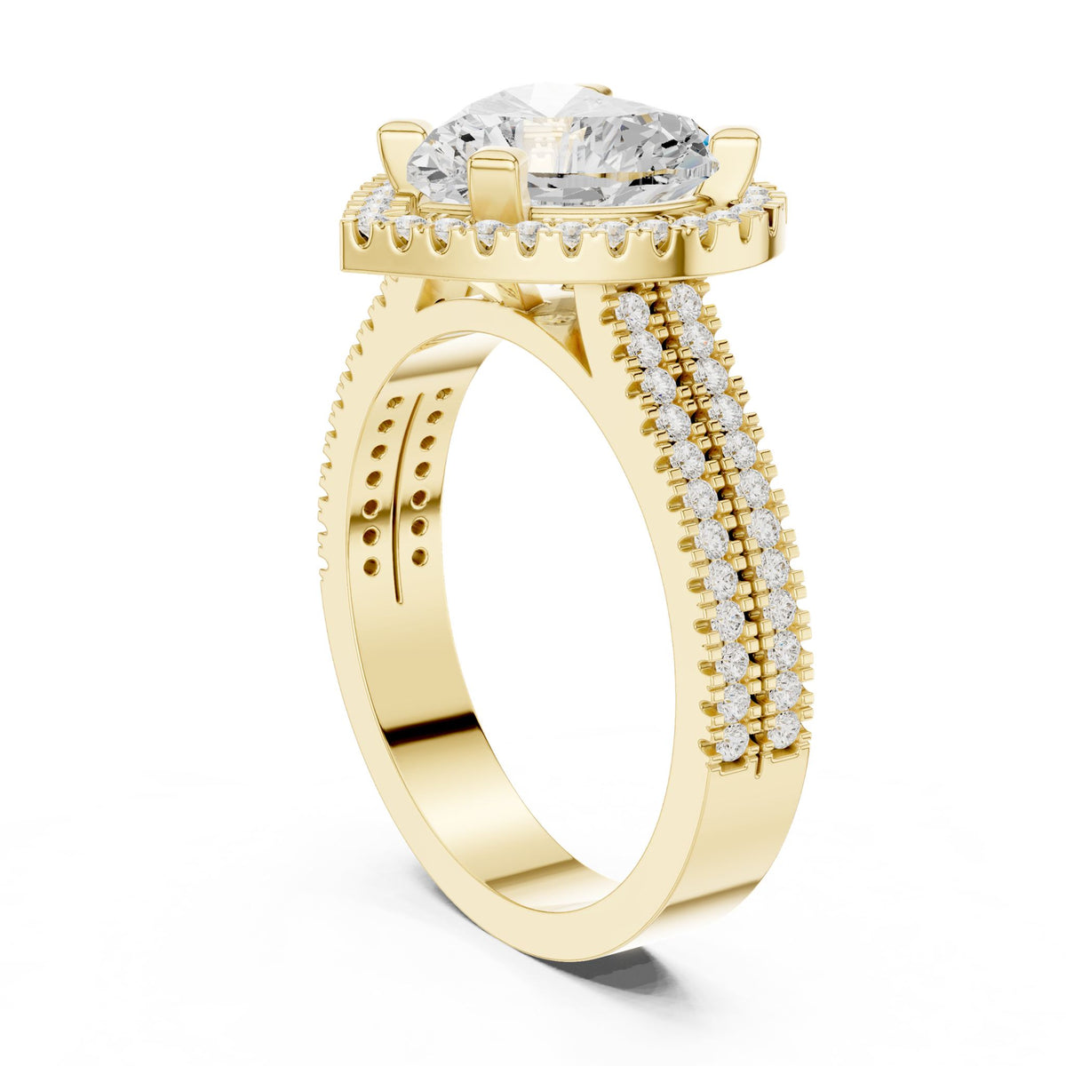 Heart Halo Lab Grown Diamond Engagement Ring