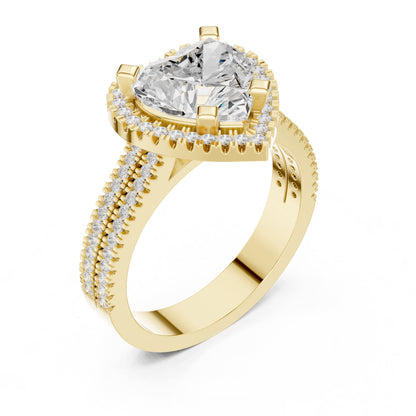 Heart Halo Lab Grown Diamond Engagement Ring