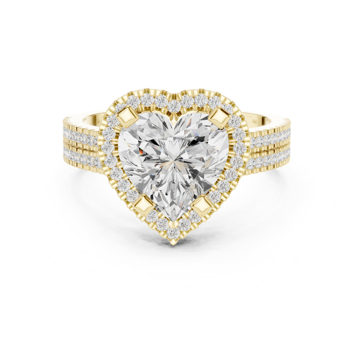 Heart Halo Lab Grown Diamond Engagement Ring
