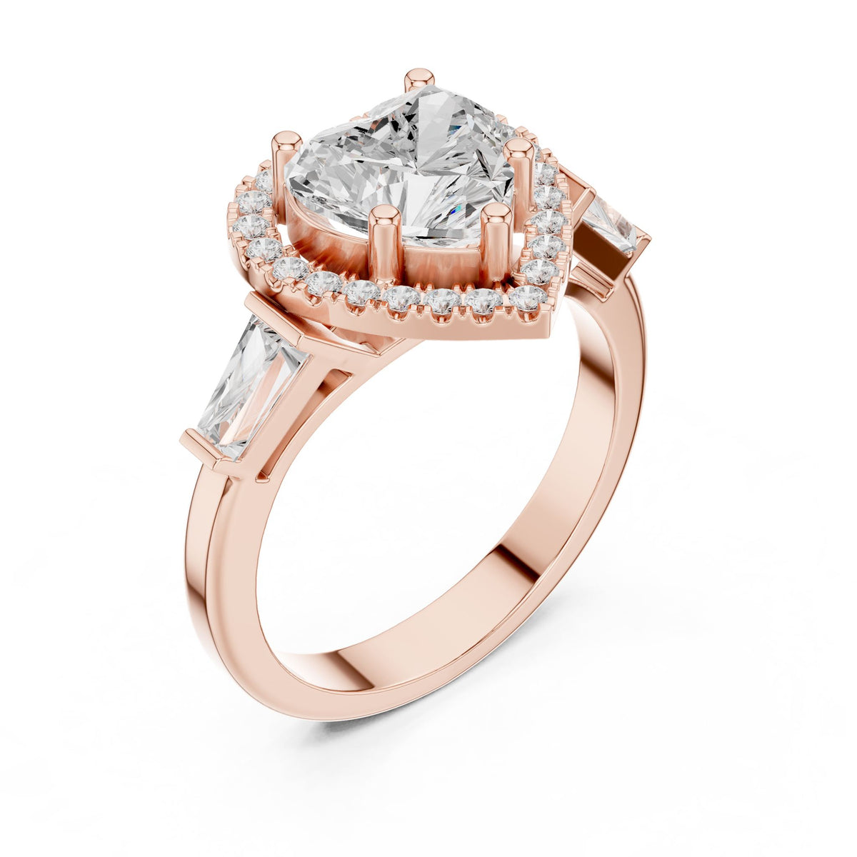 Heart Halo Lab Grown Diamond Engagement Ring