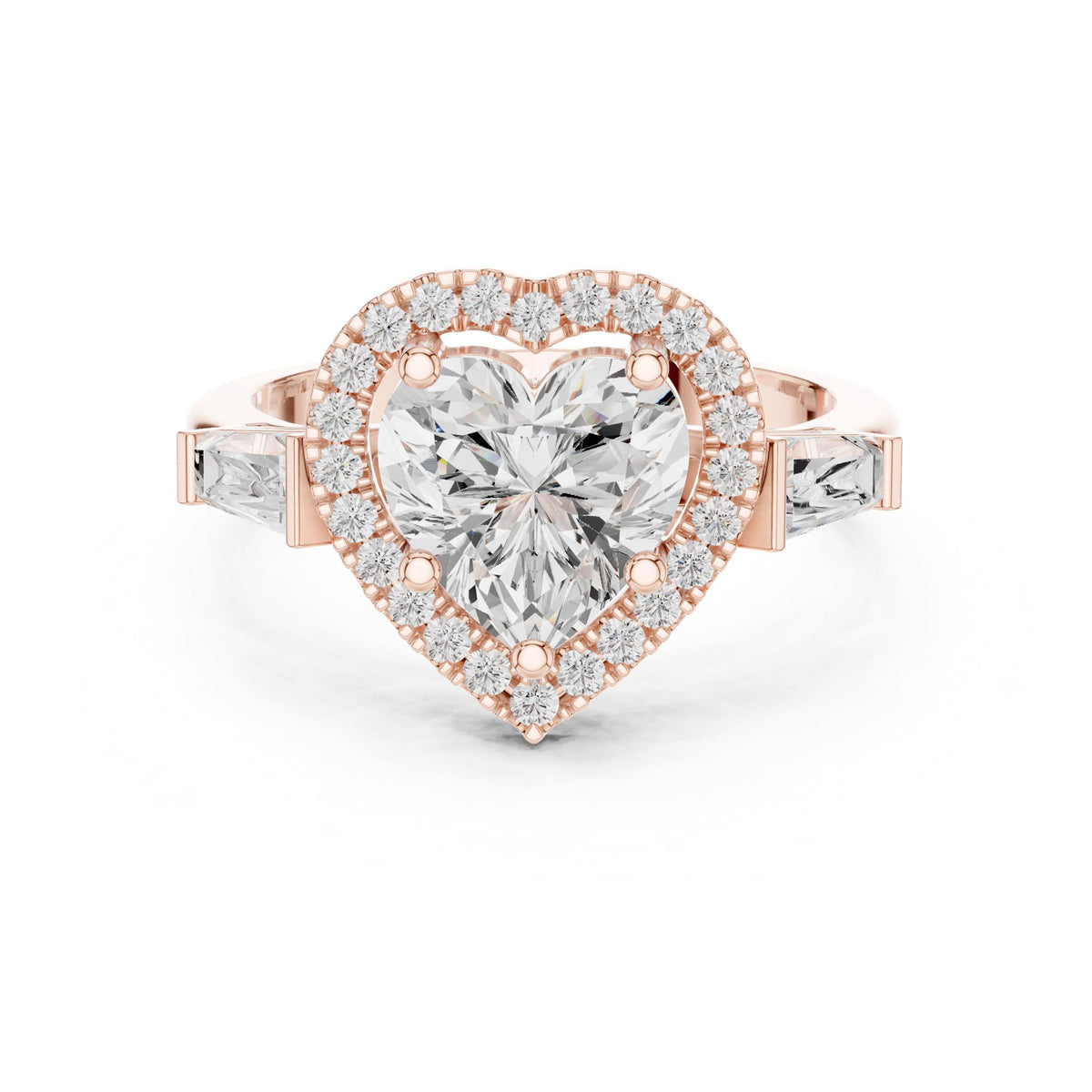 Heart Halo Lab Grown Diamond Engagement Ring