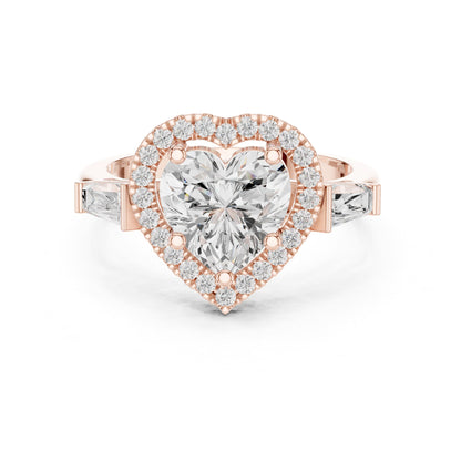 Heart Halo Lab Grown Diamond Engagement Ring