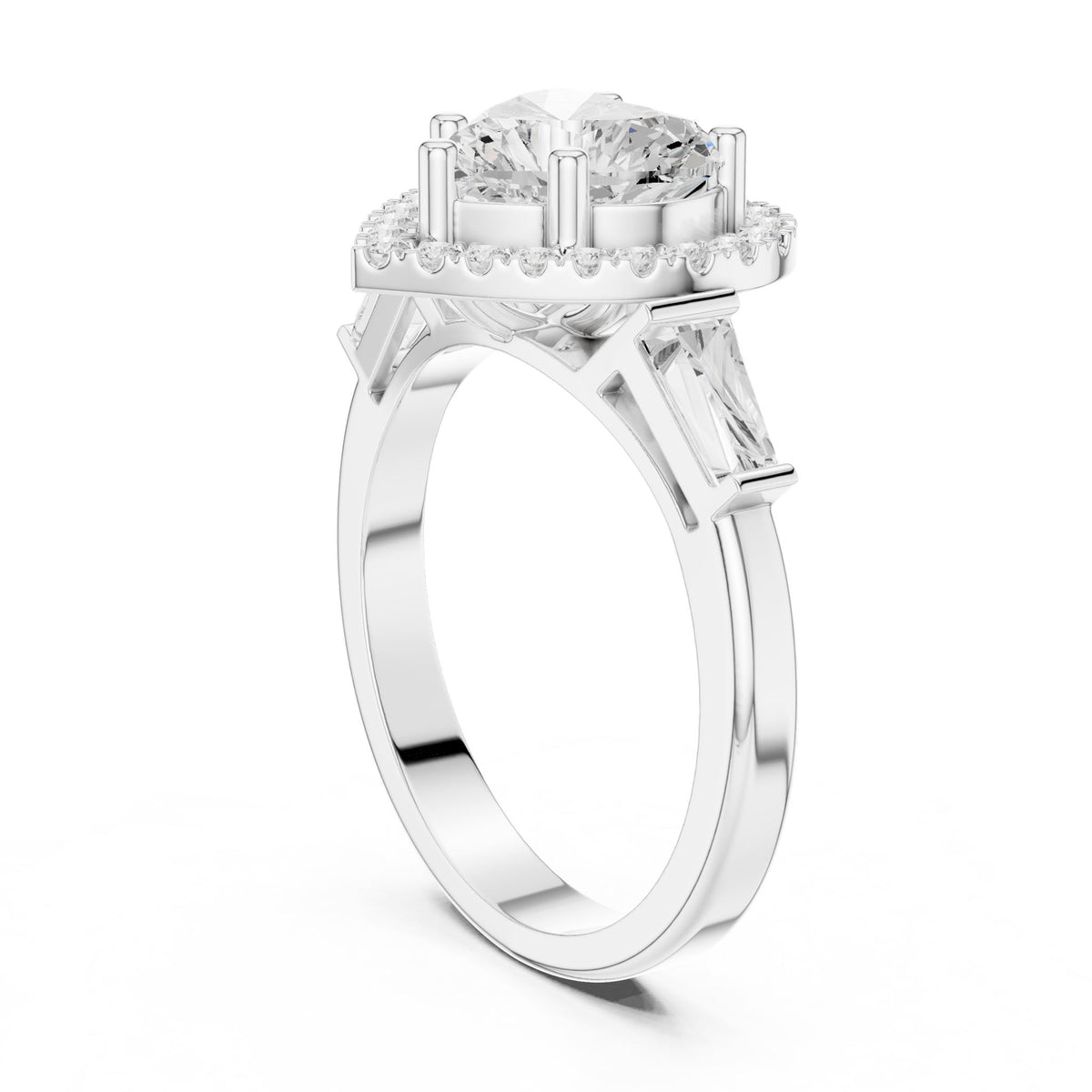 Heart Halo Lab Grown Diamond Engagement Ring