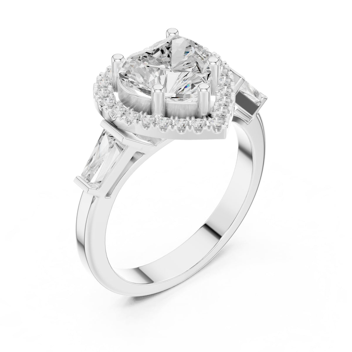 Heart Halo Lab Grown Diamond Engagement Ring
