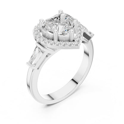 Heart Halo Lab Grown Diamond Engagement Ring