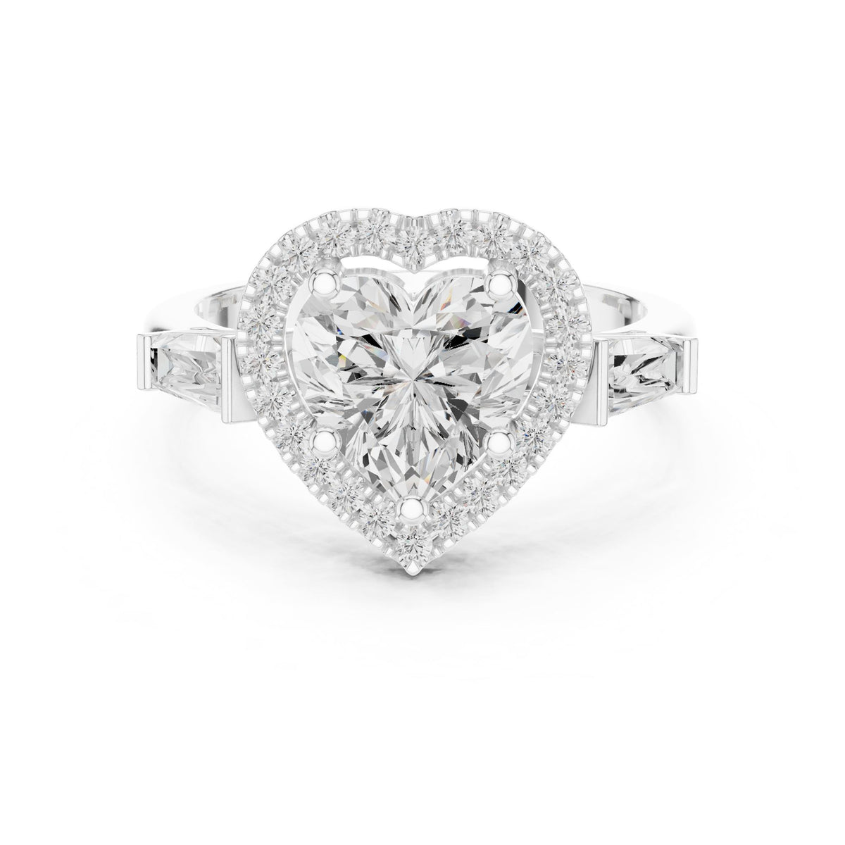 Heart Halo Lab Grown Diamond Engagement Ring