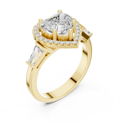 Heart Halo Lab Grown Diamond Engagement Ring