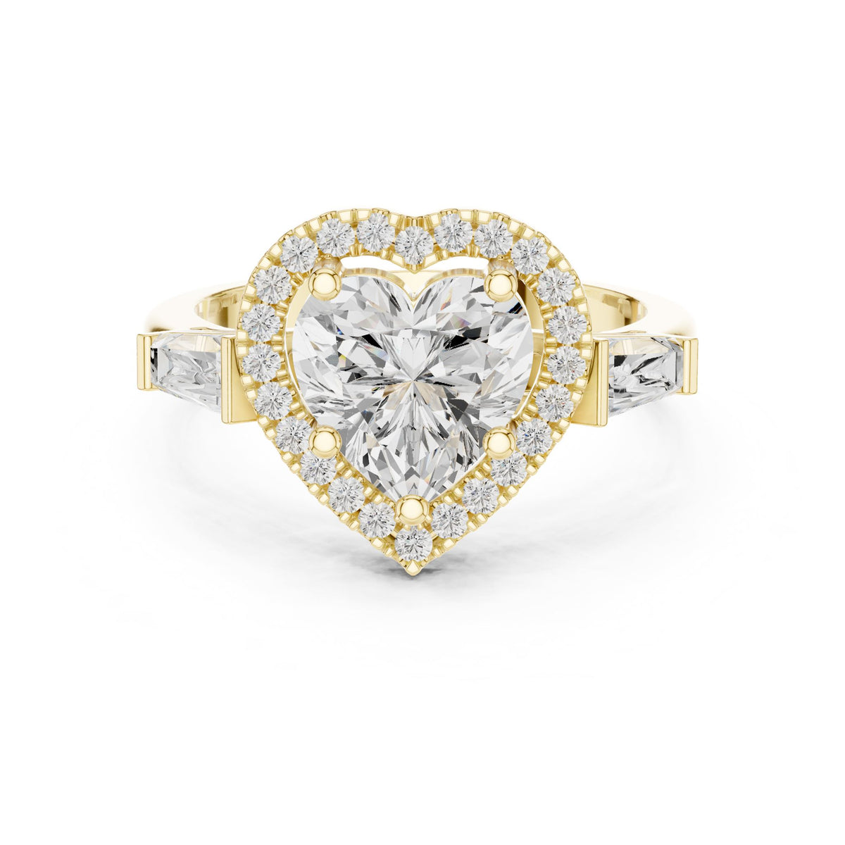 Heart Halo Lab Grown Diamond Engagement Ring