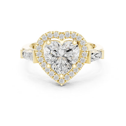 Heart Halo Lab Grown Diamond Engagement Ring