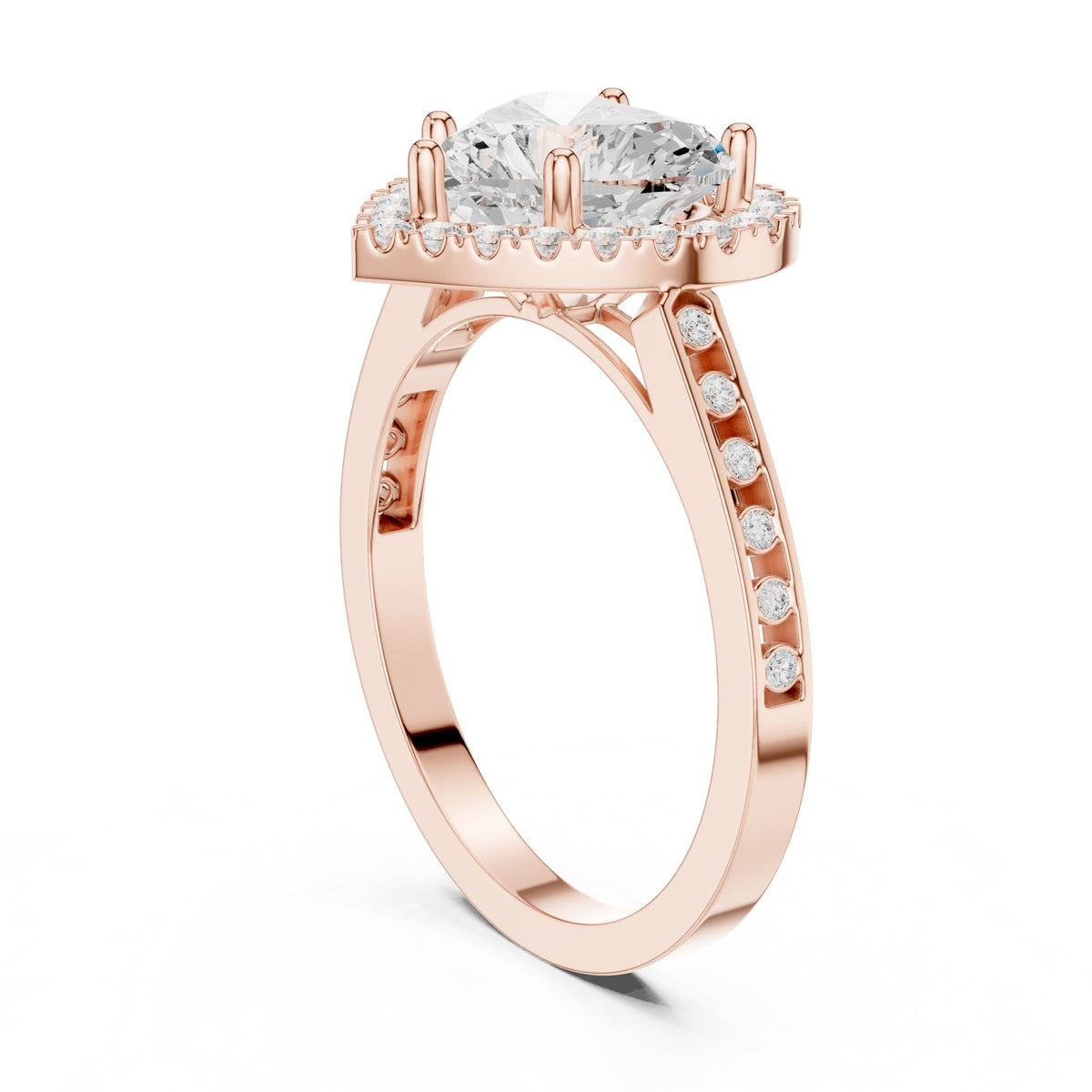 Heart Halo Lab Grown Diamond Engagement Ring