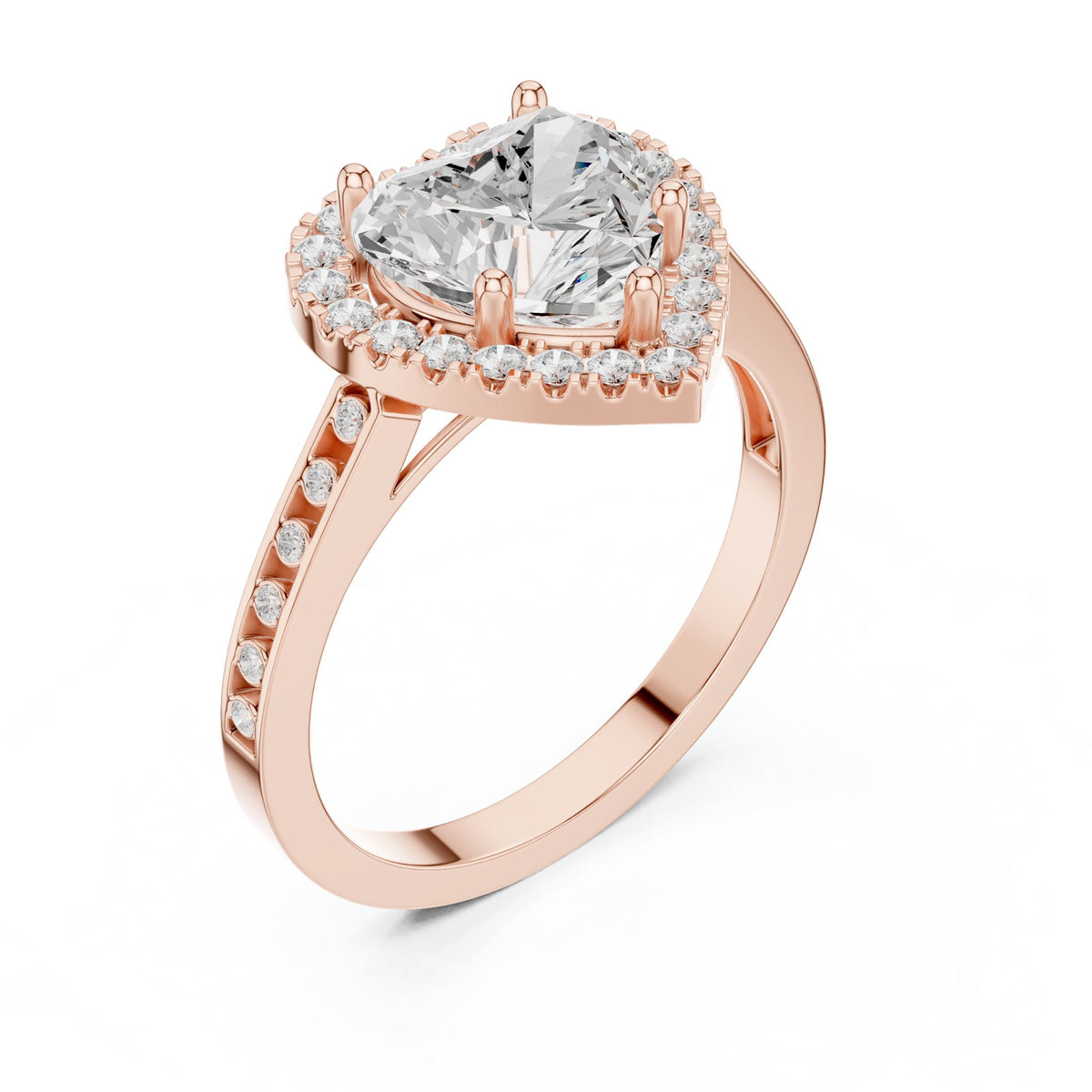 Heart Halo Lab Grown Diamond Engagement Ring
