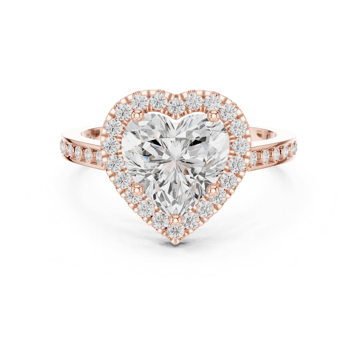 Heart Halo Lab Grown Diamond Engagement Ring