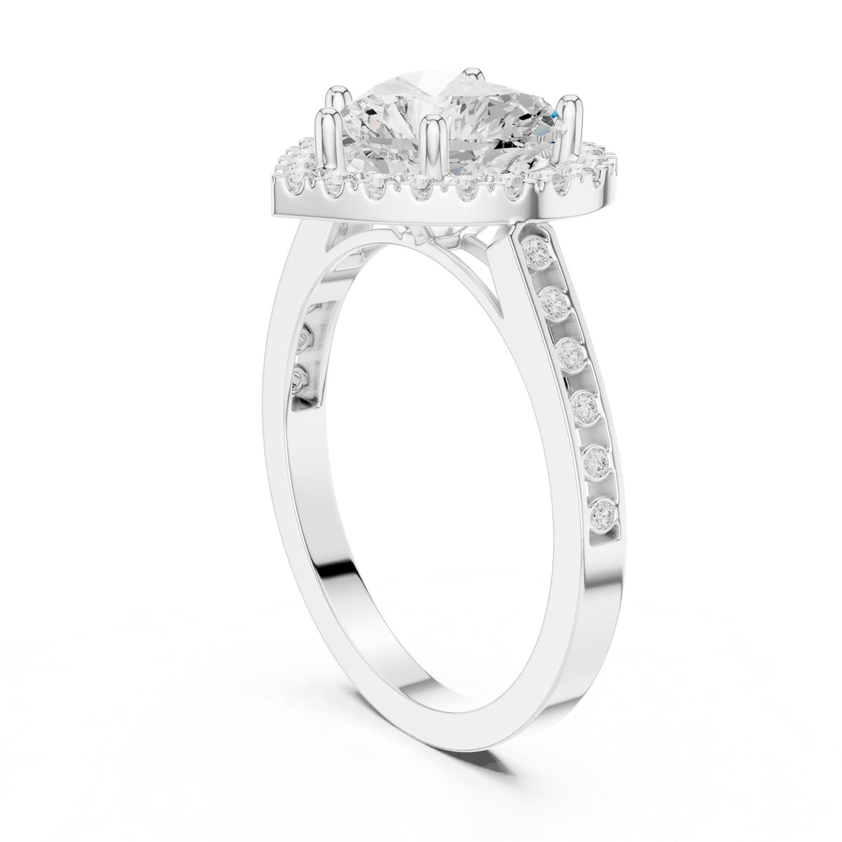 Heart Halo Lab Grown Diamond Engagement Ring