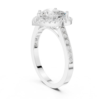 Heart Halo Lab Grown Diamond Engagement Ring
