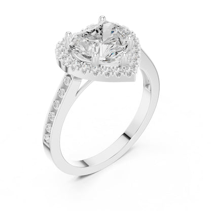Heart Halo Lab Grown Diamond Engagement Ring