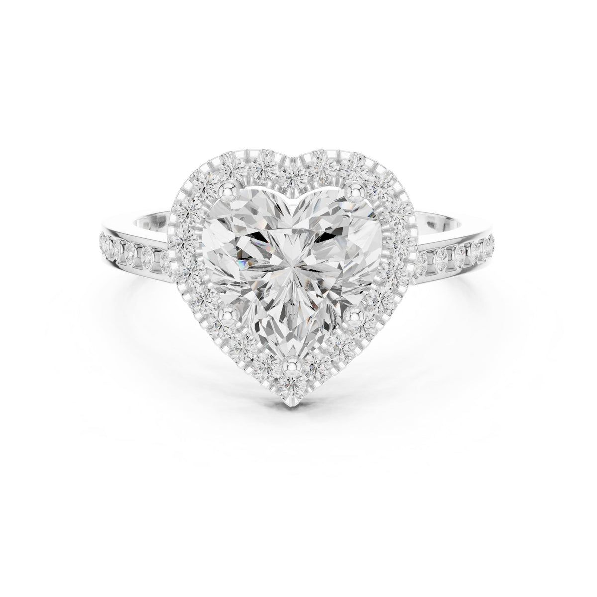 Heart Halo Lab Grown Diamond Engagement Ring
