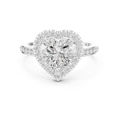 Heart Halo Lab Grown Diamond Engagement Ring