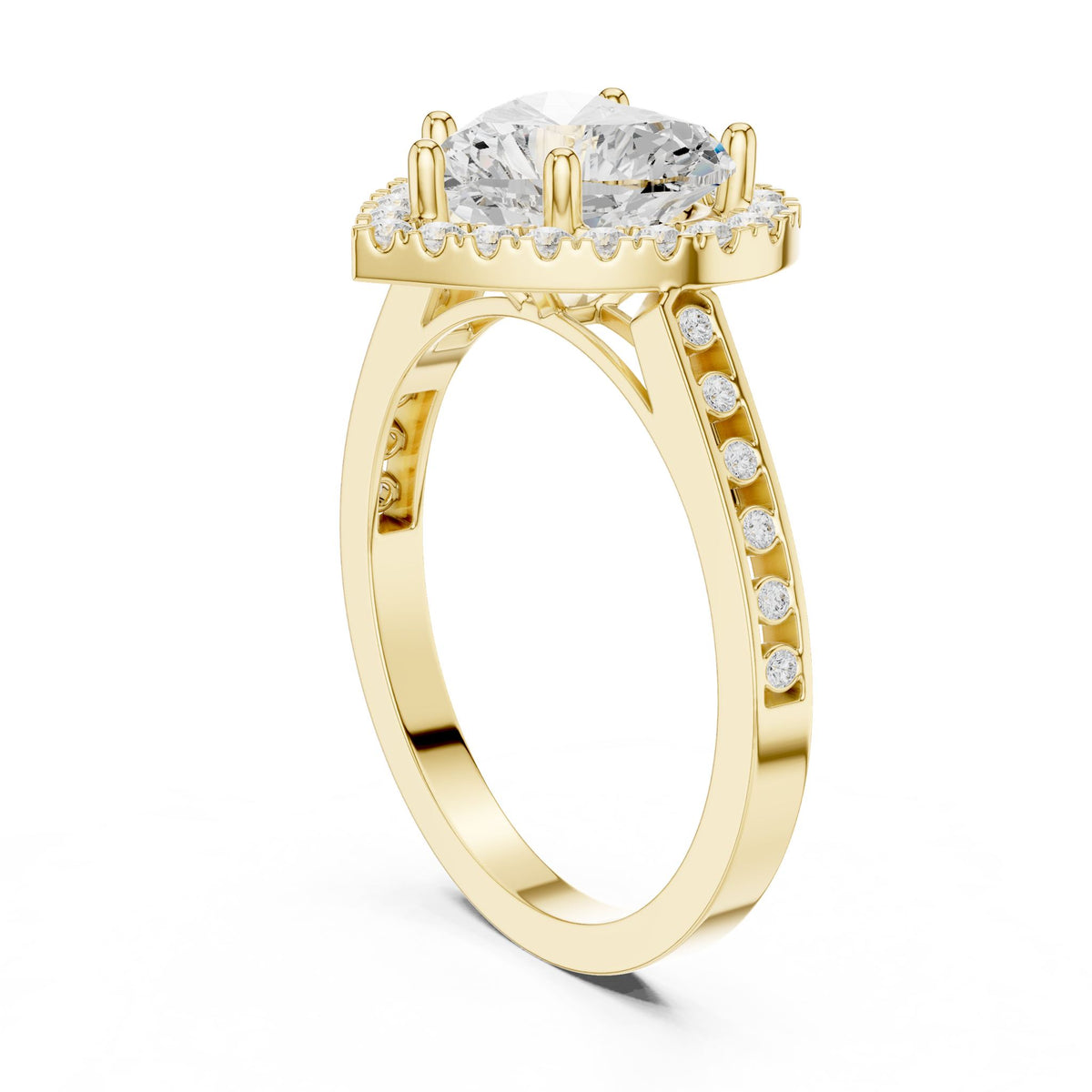 Heart Halo Lab Grown Diamond Engagement Ring