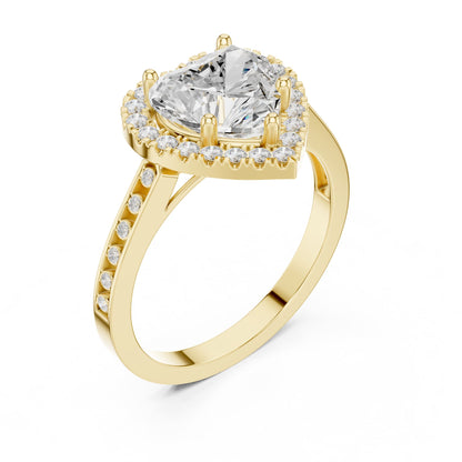 Heart Halo Lab Grown Diamond Engagement Ring