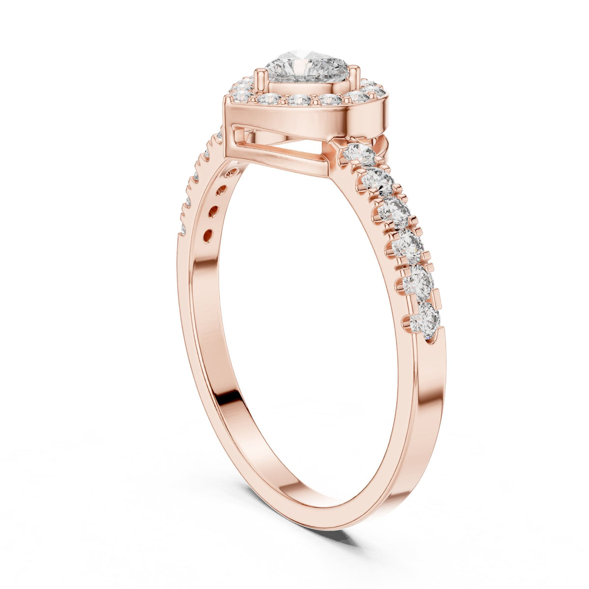 Heart Halo Lab Grown Diamond Engagement Ring