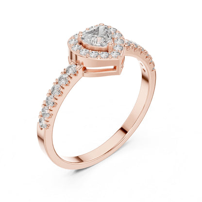 Heart Halo Lab Grown Diamond Engagement Ring