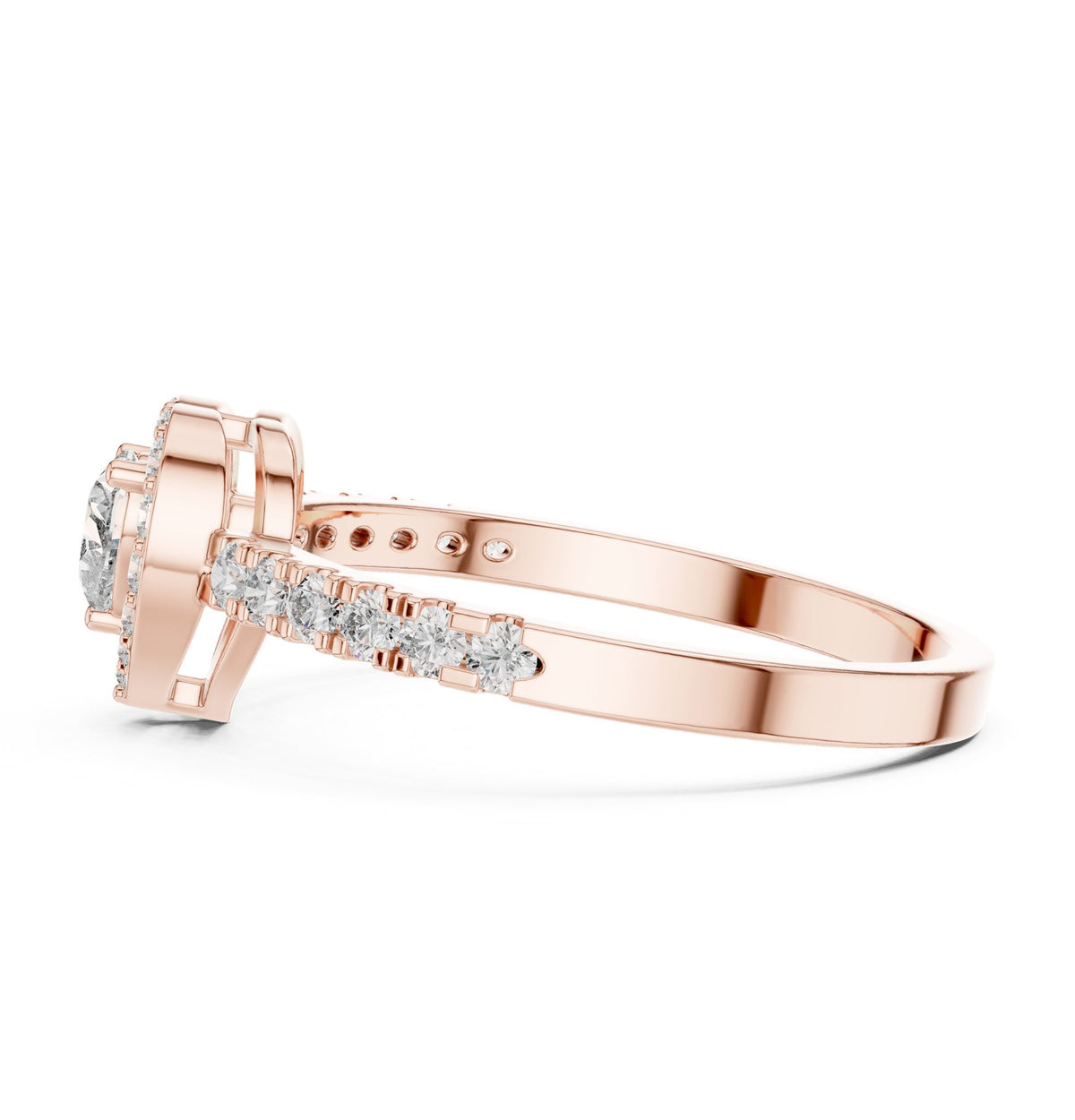 Heart Halo Lab Grown Diamond Engagement Ring