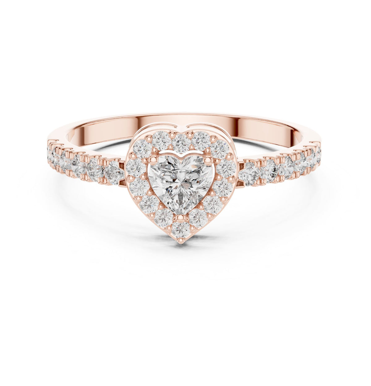 Heart Halo Lab Grown Diamond Engagement Ring