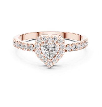 Heart Halo Lab Grown Diamond Engagement Ring
