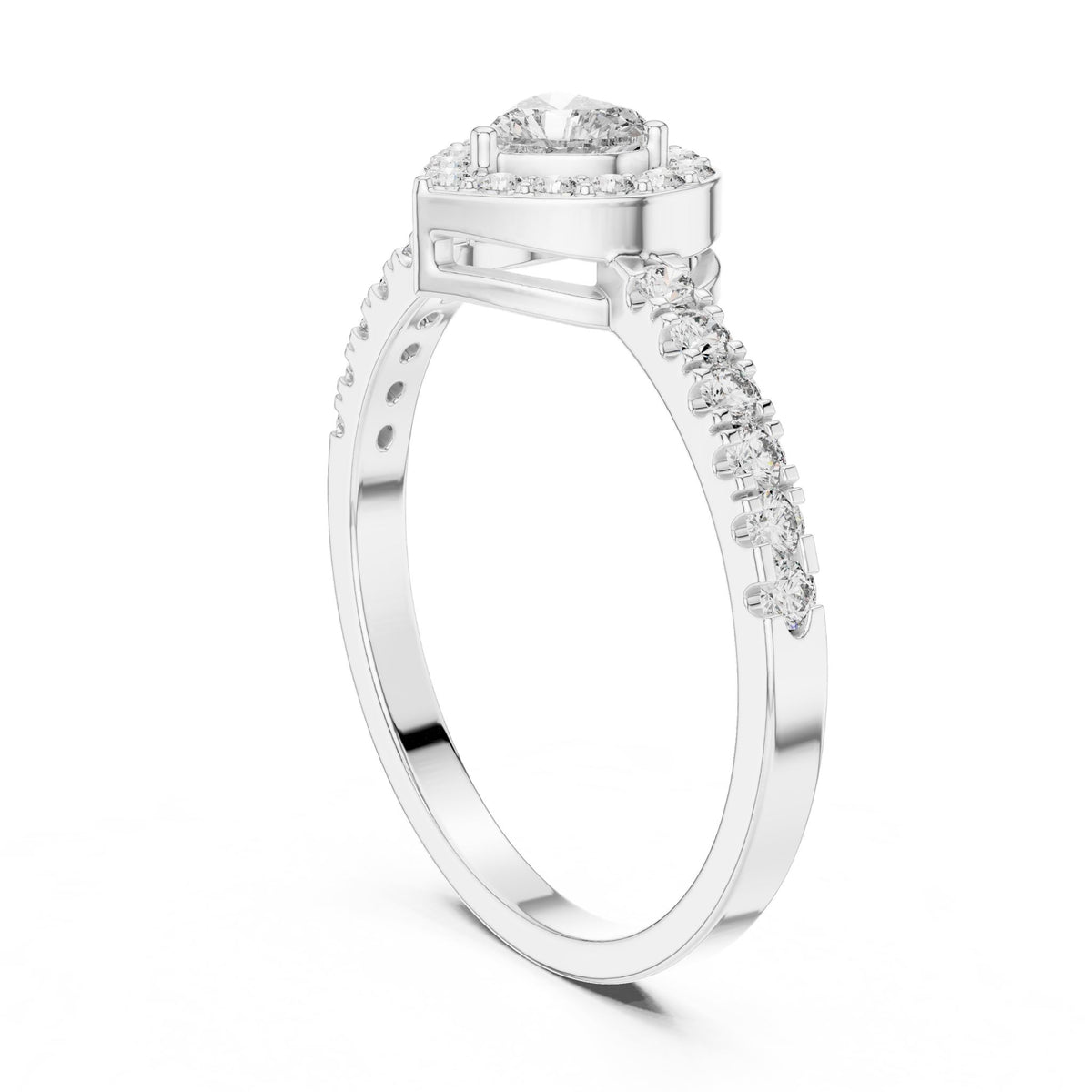 Heart Halo Lab Grown Diamond Engagement Ring