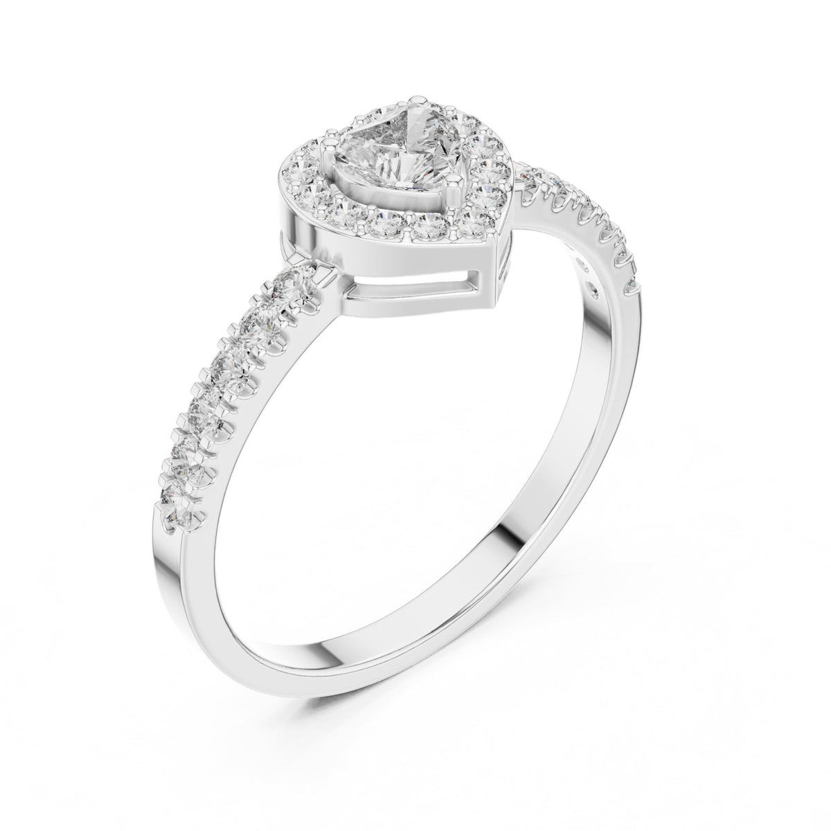 Heart Halo Lab Grown Diamond Engagement Ring