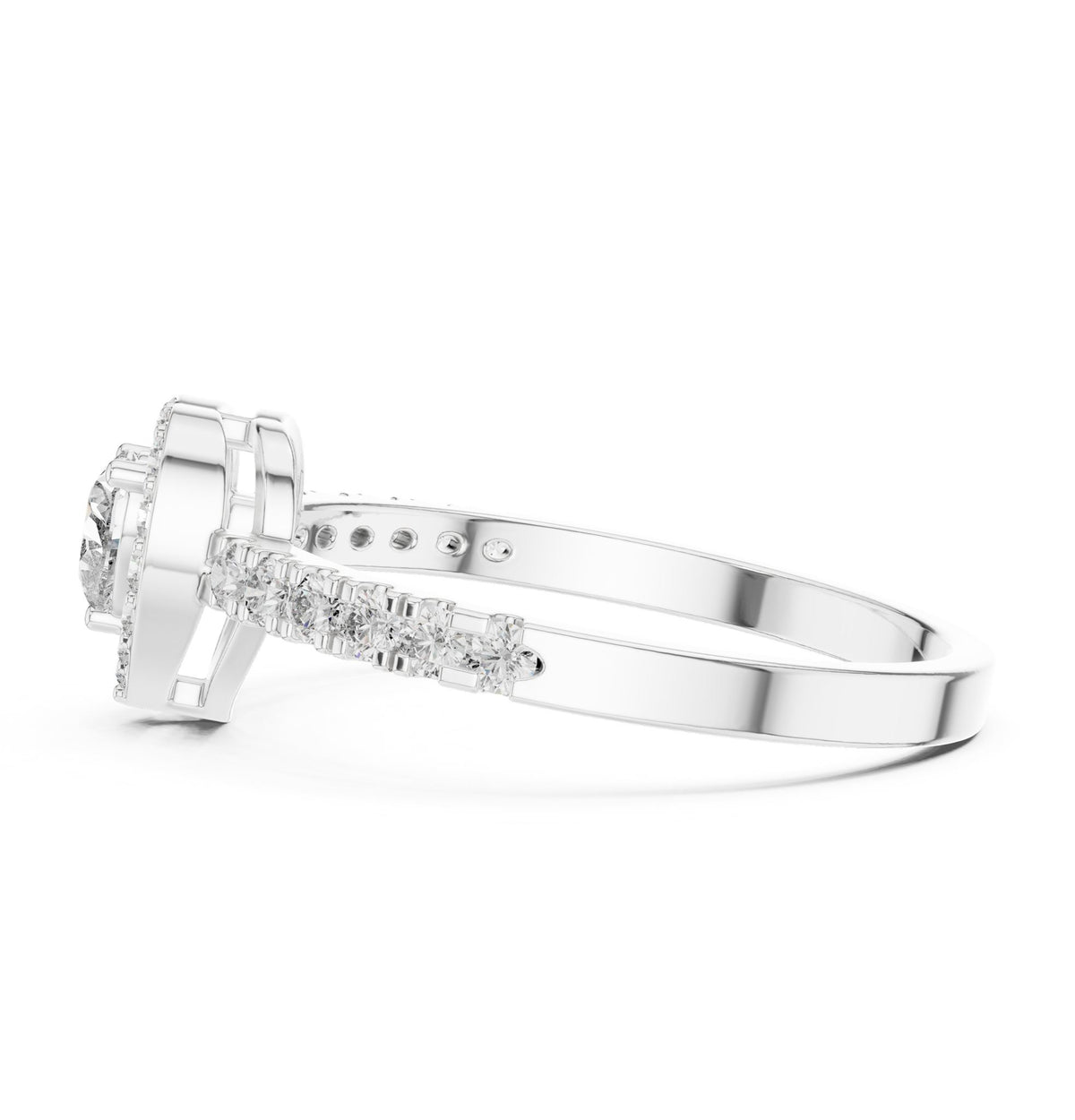 Heart Halo Lab Grown Diamond Engagement Ring
