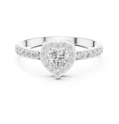 Heart Halo Lab Grown Diamond Engagement Ring