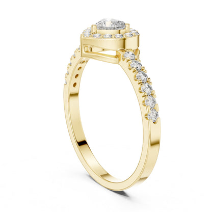 Heart Halo Lab Grown Diamond Engagement Ring