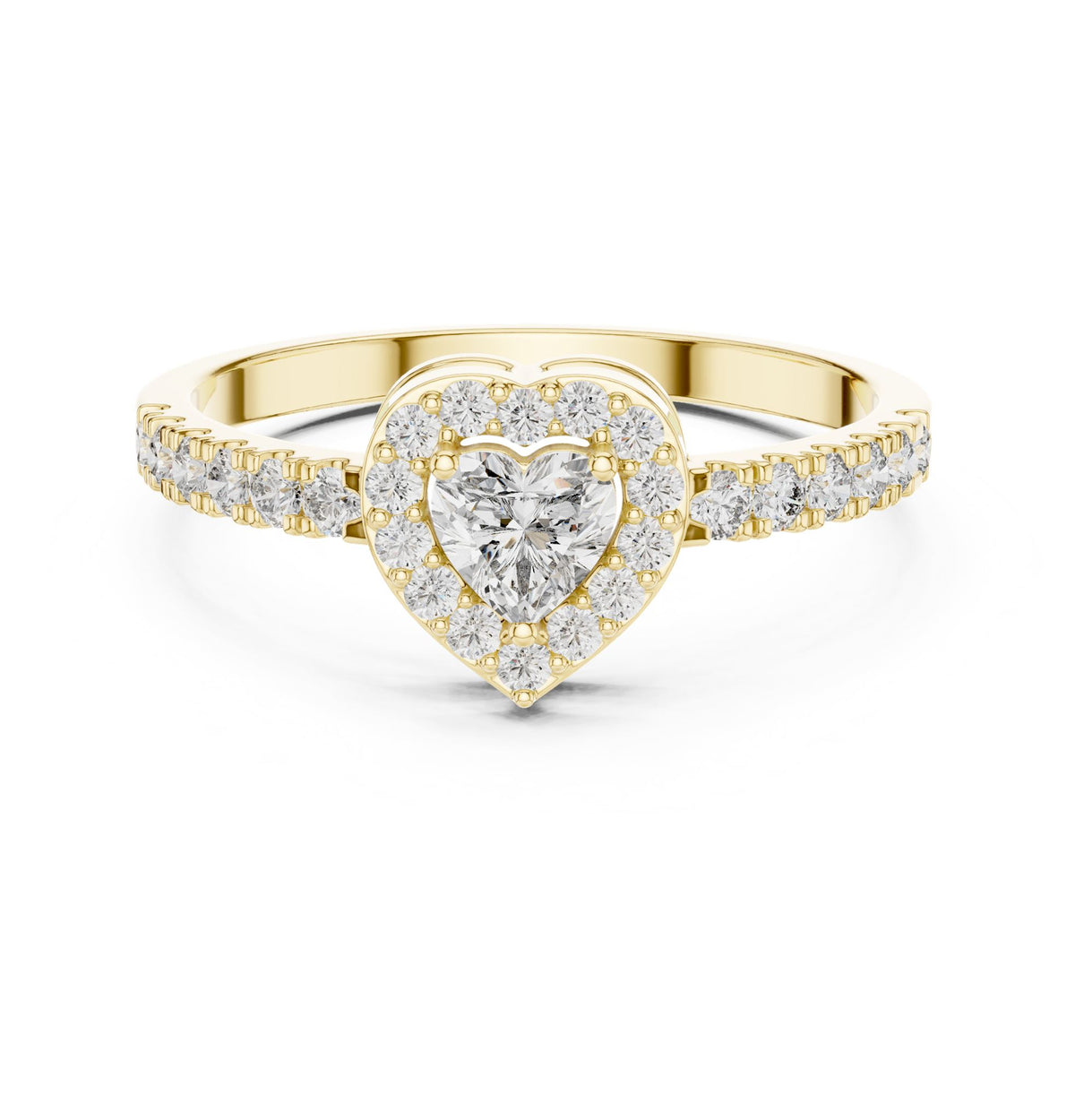 Heart Halo Lab Grown Diamond Engagement Ring