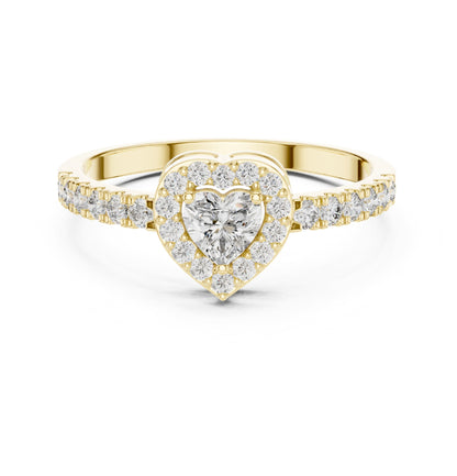 Heart Halo Lab Grown Diamond Engagement Ring