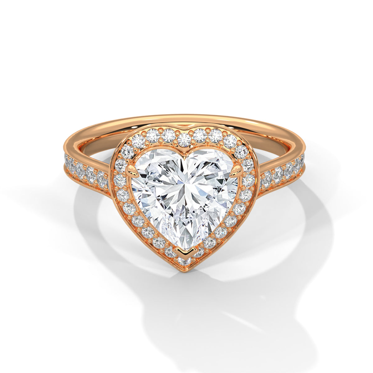 Heart Halo Lab Grown Diamond Engagement Ring