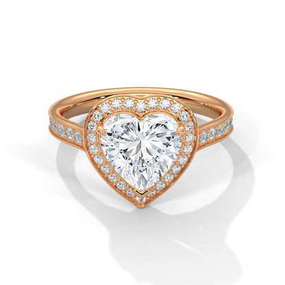 Heart Halo Lab Grown Diamond Engagement Ring