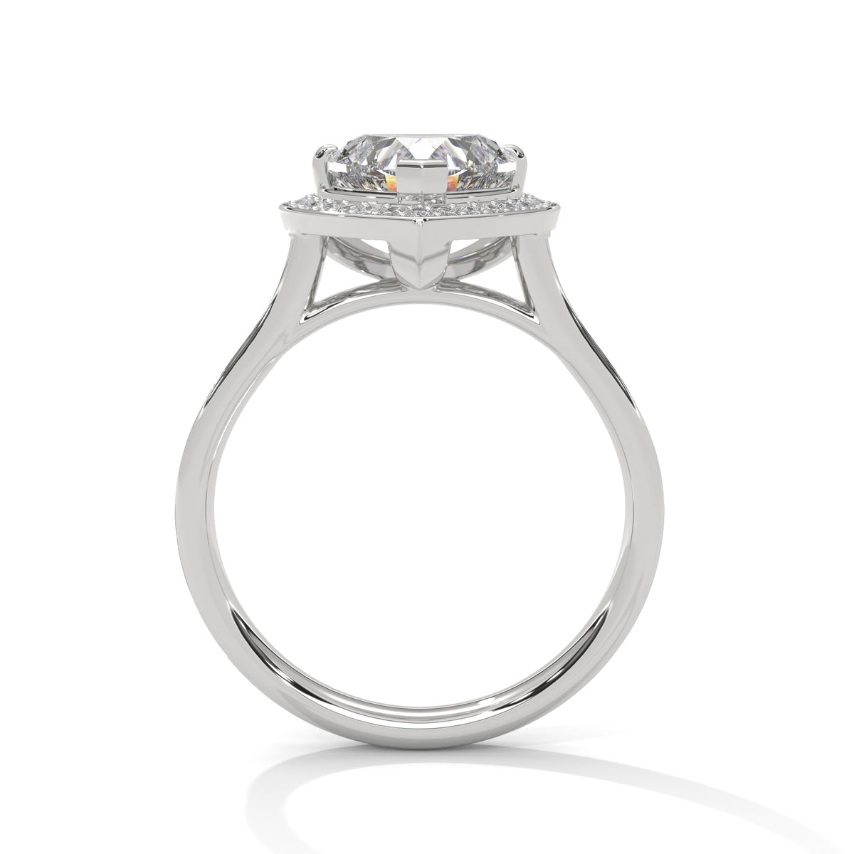 Heart Halo Lab Grown Diamond Engagement Ring