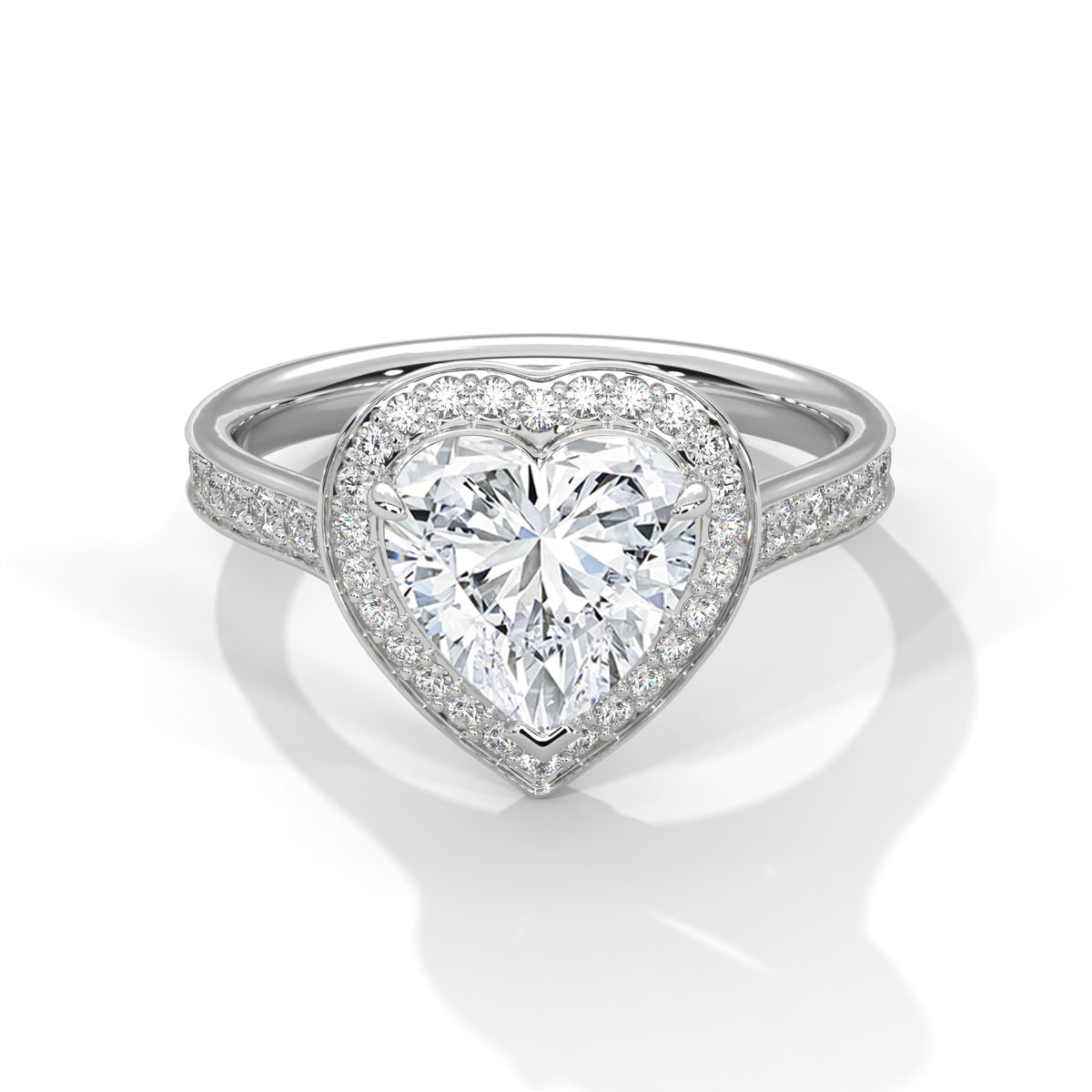 Heart Halo Lab Grown Diamond Engagement Ring