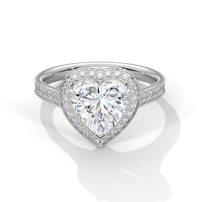 Heart Halo Lab Grown Diamond Engagement Ring