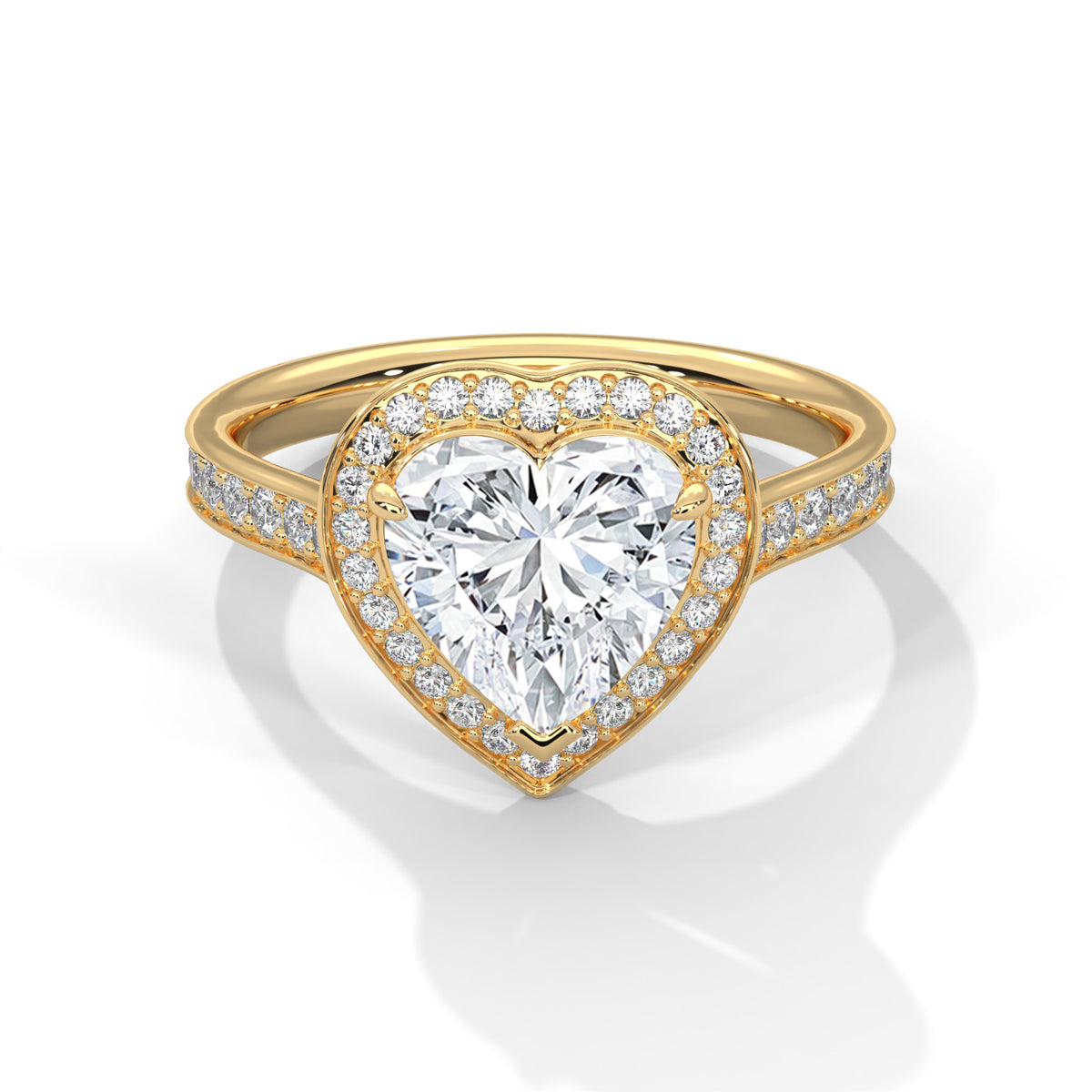 Heart Halo Lab Grown Diamond Engagement Ring