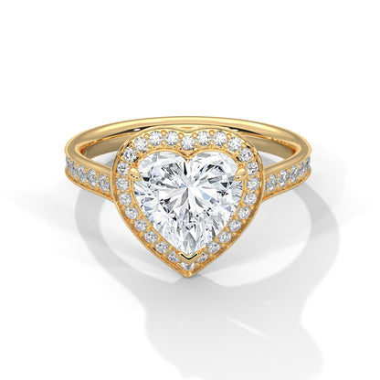 Heart Halo Lab Grown Diamond Engagement Ring