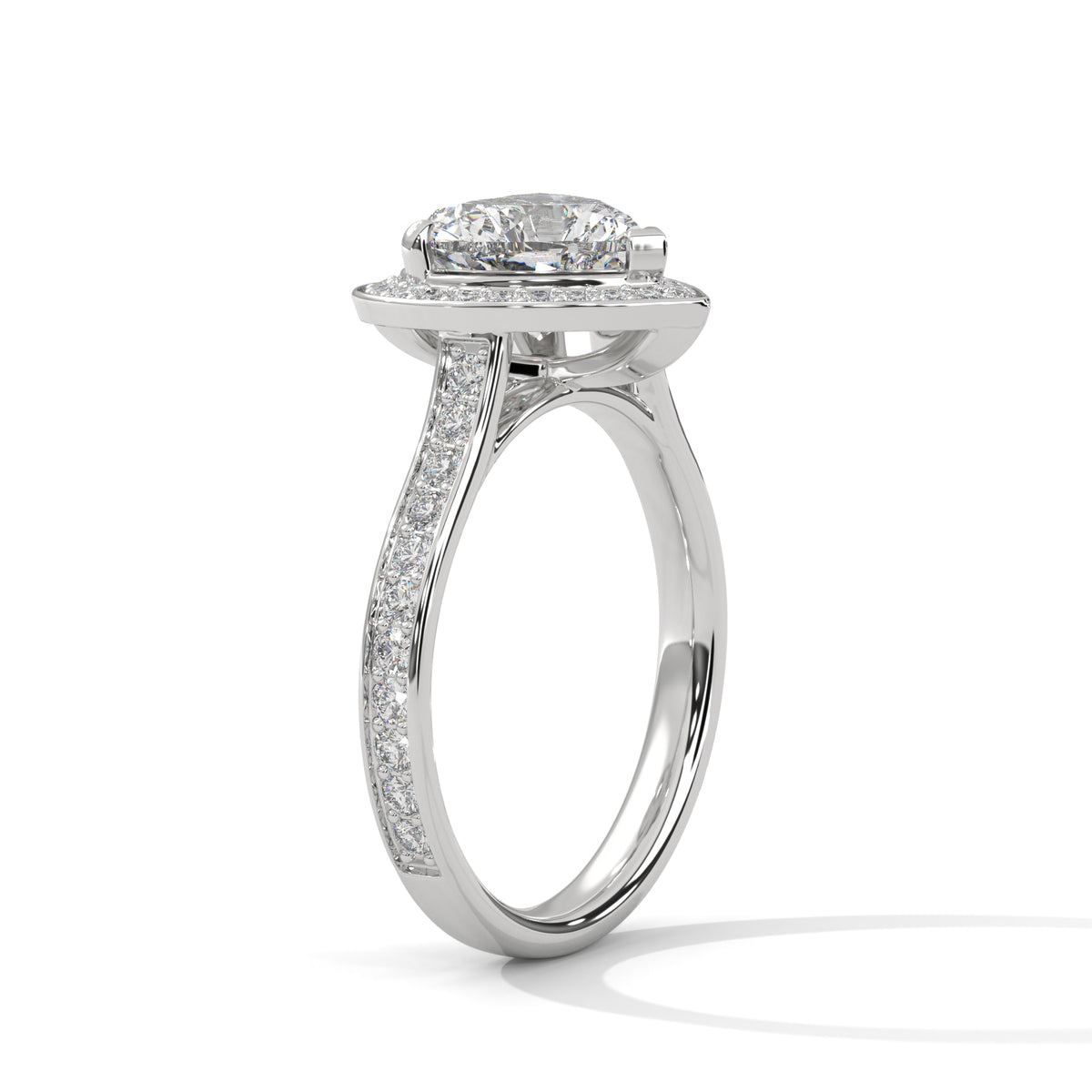 Heart Halo Lab Grown Diamond Engagement Ring