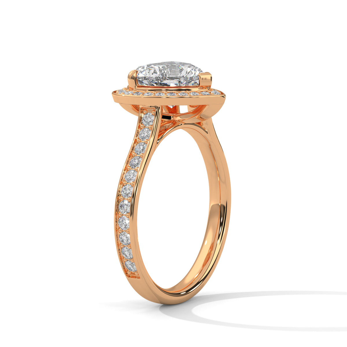 Heart Halo Lab Grown Diamond Engagement Ring